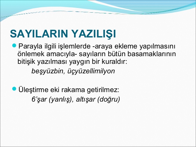 Sayıların Yazımı Konu Anlatımı