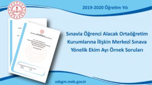 2019-2020 LGS Ekim Ayı Örnek Soruları