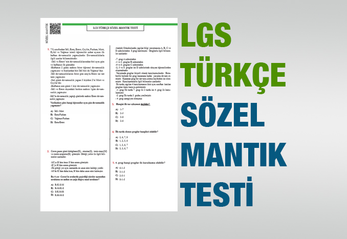 LGS Türkçe Sözel Mantık Test Soruları