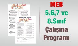 MEB Ortaokul(5,6,7 VE 8.Sınıf) Çalışma Programı