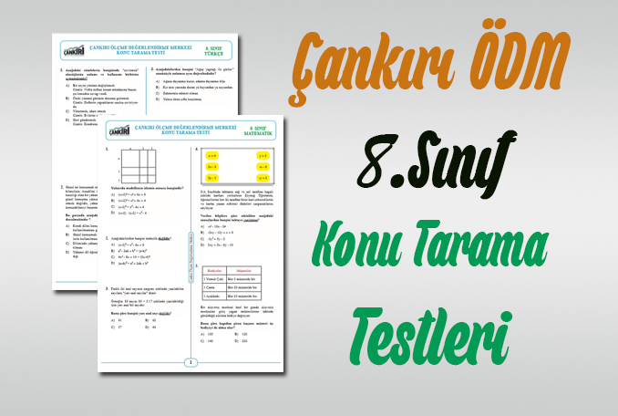 Çankırı ÖDM 8.Sınıf Kazanım Testleri